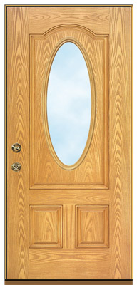Light Brown Fiberglass Entry Door